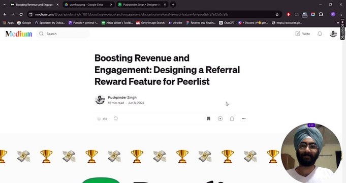 Walk Through Video of Case Study: Designing a Referral Reward Feature for Peerlist