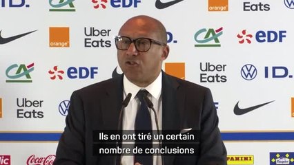 Bleus - "Pas d'intervention chirurgicale prévue à court terme" selon le président de la FFF