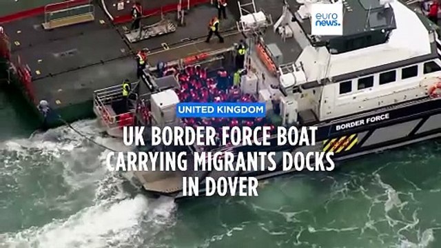 UK Border Force boat carrying migrants arrives in port of Dover