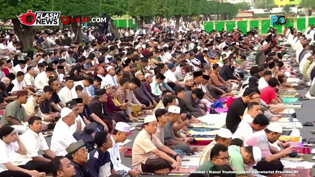 Jokowi Sholat Idul Adha 1445 H di Kawasan Simpang Lima Semarang