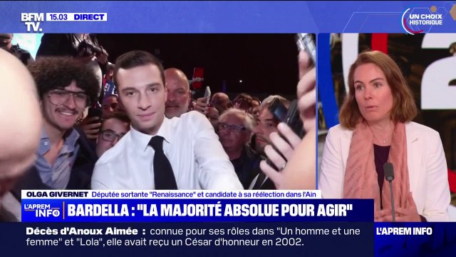 Législatives: Le RN n'a aucune compétence pour gouverner , estime Olga Givernet, candidate Renaissance dans l'Ain