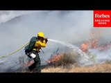 WATCH: Firefighters Continue To Battle California 'Post Fire' That Has Burned Nearly 15,000 Acres