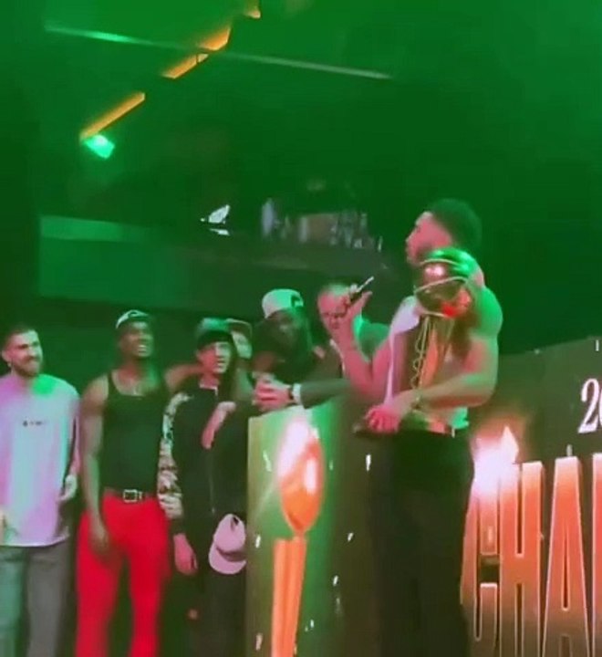 Jayson Tatum brags about the Celtics winning the NBA title at the afterparty