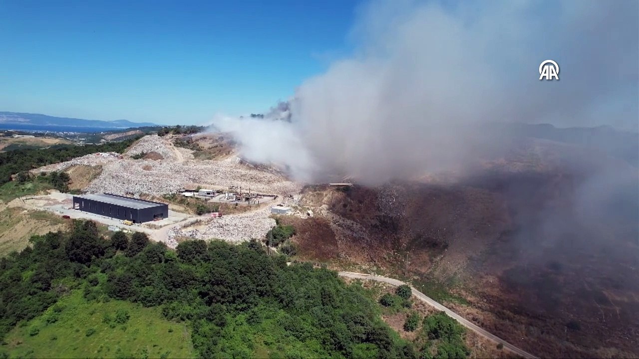 Katı atık depolama alanında yangın çıktı