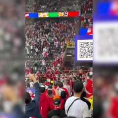 Türkiye Gürcistan mücadelesi öncesi tribünde kavga!