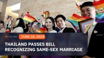 Thailand passes bill recognizing same-sex marriage, first in Southeast Asia