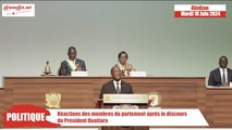 Réactions des membres du parlement après le discours du Président Ouattara