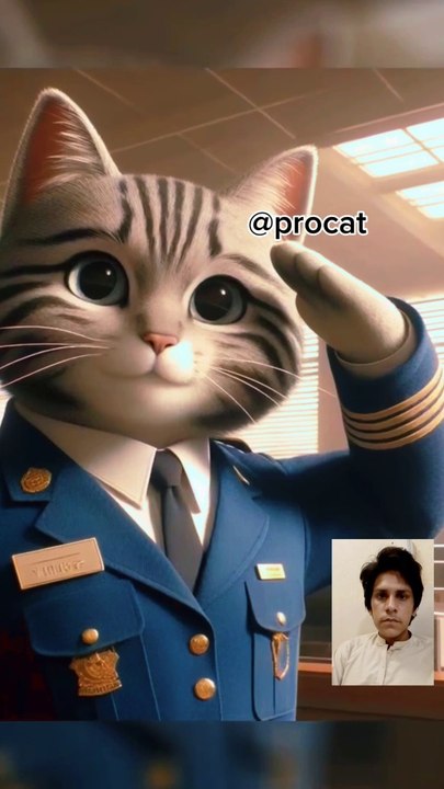 Cute cat on security duty 