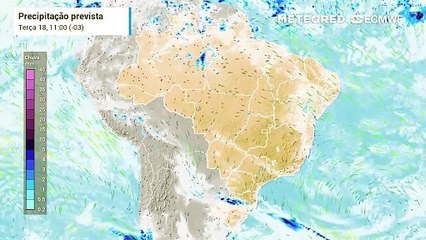 Tempo seco persiste sobre o Brasil Central nos próximos dias