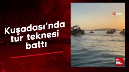 Kuşadası'nda tur teknesi battı