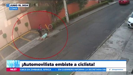 VIDEO: Automovilista embiste a ciclista