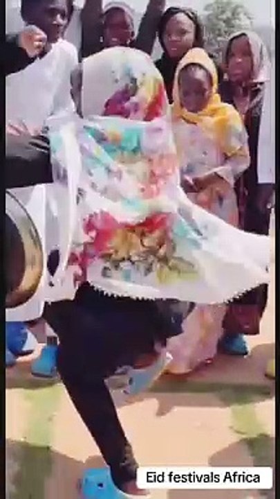 Happy Eid festival African children.