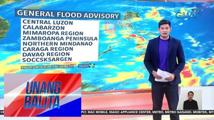 Maraming bahagi ng bansa, isinailalim ng PAGASA sa general flood advisory - Weather update today as of 7:16 a.m. (June 19, 2024) | Unang Balita