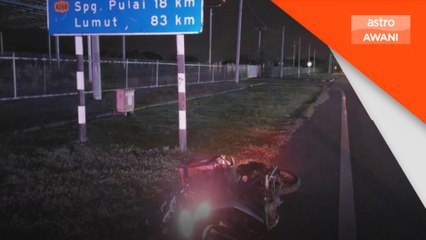 Lelaki maut, motosikal terbabas rempuh papan tanda