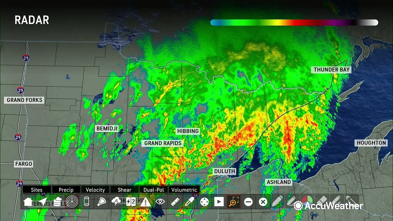 Thunderstorms charge across the Upper Midwest