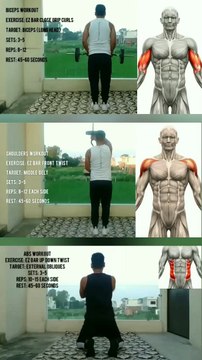 3 Best FULL BODY Exercises with EZ BAR at Home & Gym #heermlgangaputra #naturalbodybuilding #fitness #workout #muscle #training #tips #viral