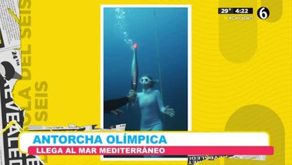 Antorcha olímpica llega al mar mediterráneo