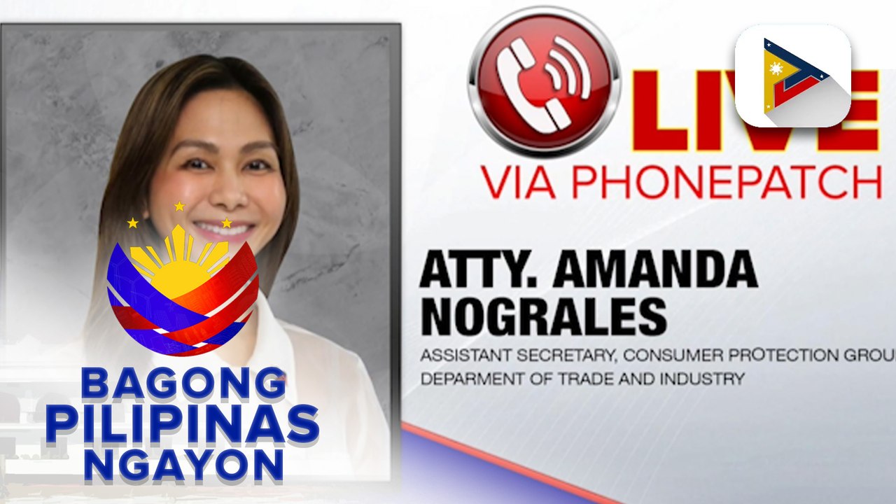 Panayam kay DTI Consumer Protection Group Asec. Amanda Nograles tungkol sa pagpigil sa ilegal na pagtitinda sa—at paggamit ng—vape products ng kabataan