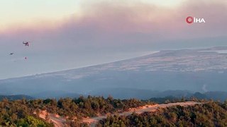 14 saattir yanıyor! Çanakkale'deki orman yangınına havadan müdahale başladı