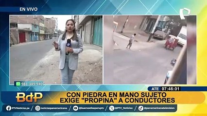 ¡Con piedra en mano! Sujeto amenaza a conductores y transeúntes para que le den "propina"