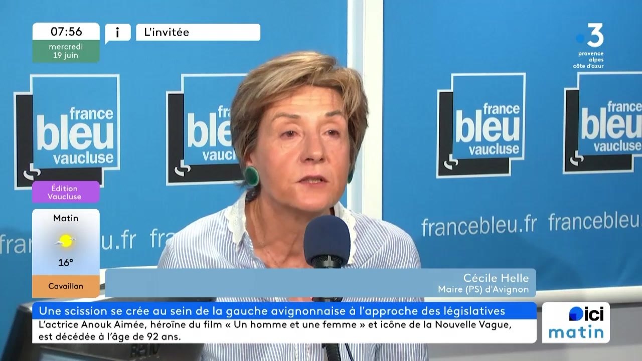 Cécile Helle, Maire d'Avignon  invitée de France Bleu Vaucluse