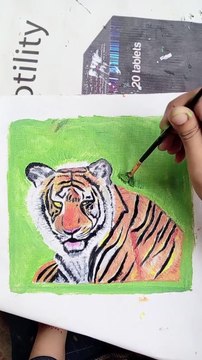 Tiger portrait oil painting #oilpaint#art #drawing #sketchings #creative