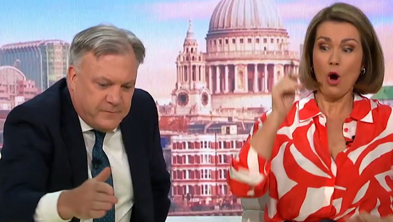 Susanna Reid screams as Ed Balls swats fly live on GMB