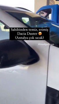Antalya'da araba sıcaktan eridi! '' Sahibinden temiz erimiş araba''