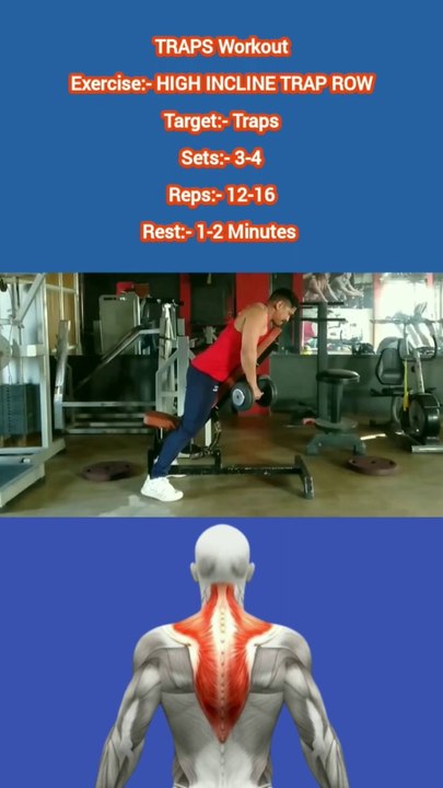❌ HIGH INCLINE TRAP ROW ✔️  How can I get Bigger TRAPS?  #heermlgangaputra #naturalbodybuilding #gym #fitness #workout #exercise #muscle #training