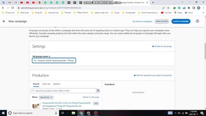 Campaign 2 Amazon PPC Pharase match type