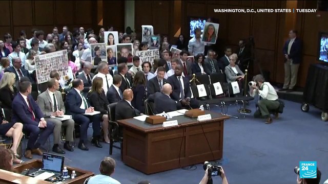 Boeing crash victims' families protest as CEO testifies in Congress
