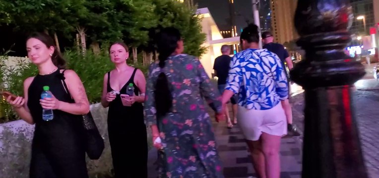 Walking in the street of Dubai Marina | Dubai Marina Beach | Dubai City Drive Tour