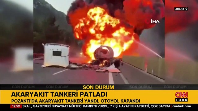 Adana-Pozantı otoyolunda TIR yandı: Ulaşım trafiğe kapandı