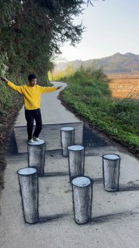 Amazing 3D Illusion Art on Road#reels #3dart #3dpainting #3ddrawing #illusion #illusionart #opticalillusion #art #painting #drawing #roadart