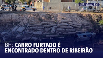Carro furtado é localizado dentro de ribeirão em Belo Horizonte