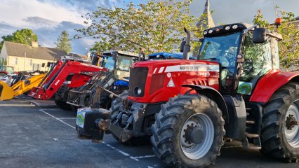 Tractors heading out on the Glasswater Primary School PTA tractor run in Crossgar
