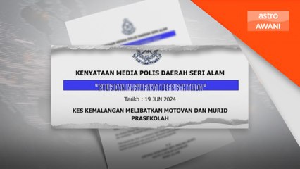 Murid prasekolah maut dilanggar van sekolah