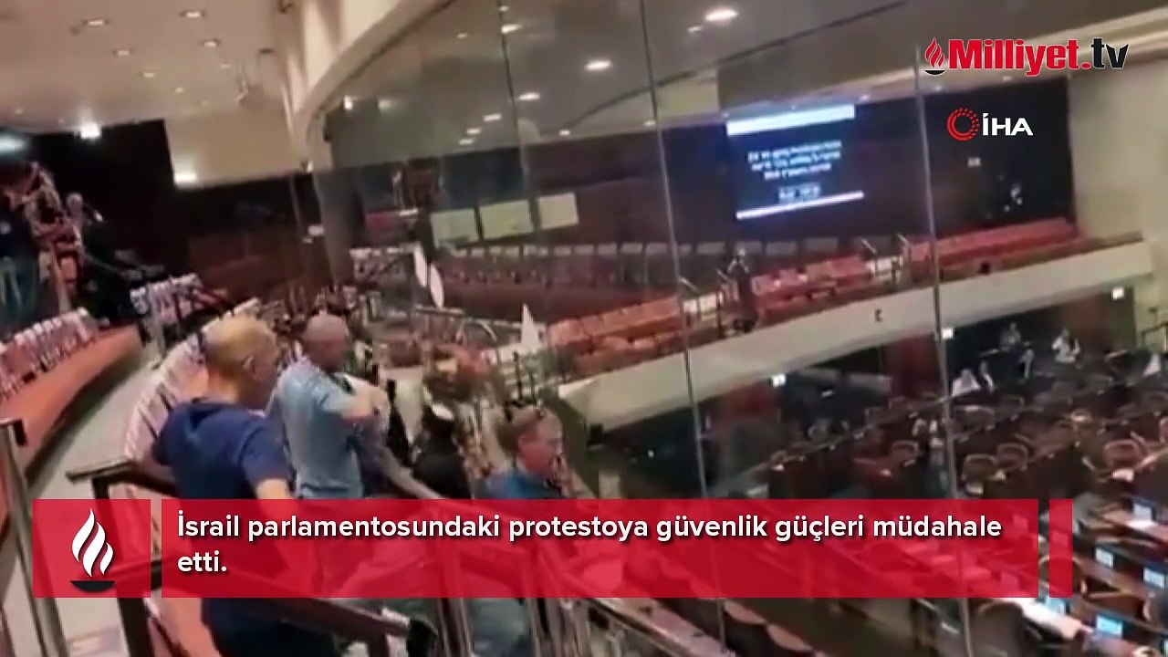İsrail parlamentosundaki protestoya güvenlik güçleri müdahale etti