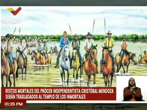 Ciudadanos respaldan el traslado de los restos mortales de Cristóbal Mendoza al Panteón Nacional