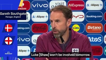 Southgate confirms Shaw still not fit to play