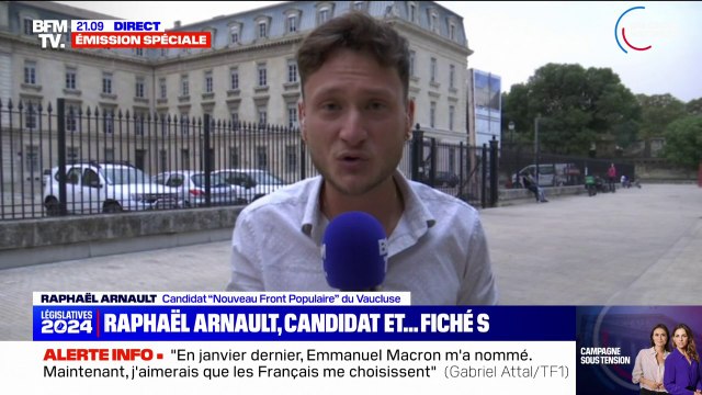 Raphaël Arnault, candidat Nouveau Front populaire dans le Vaucluse et fiché S, n'envisage certainement pas de retirer sa candidature