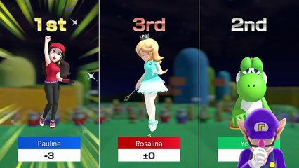 Mario Golf Super Rush Pauline vs Rosalina vs Yoshi in All Star Summit