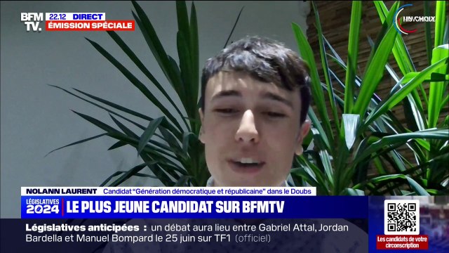 On a décidé de prendre nos responsabilités : Nolann Laurent, plus jeune candidat aux élections législatives, s'exprime sur BFMTV