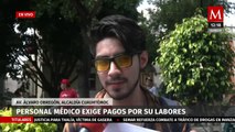 En CdMx, personal médico del Hospital Álvaro Obregón protesta por falta de pagos