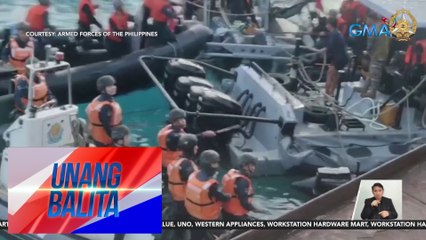 Kuha ng pagsira at agresibong kilos ng China Coast Guard laban sa mga bangka ng Philippine Navy, inilabas ng AFP | Unang Balita