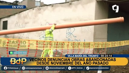 ¡El olor es insoportable!: Denuncian obras de desagüe abandonadas desde el año pasado en VMT