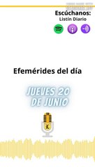 Efemérides jueves 20 de junio 2024