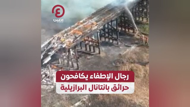 رجال الأطفاء يكافحون حرائق بانتانال البرازيلية
