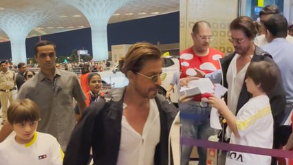 Shah Rukh Khan का Abram के साथ Cute Video Viral, बेटे के साथ Vacation पर निकले ,दिखी Strong Bonding!