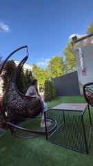 Girl Sits In A Swing, And It Falls Over With Her!